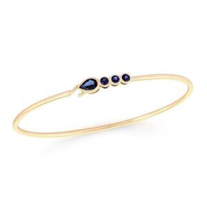 Pear Cut Sapphire Accent 14K (or 18k upon request) Yellow Gold Bracelet